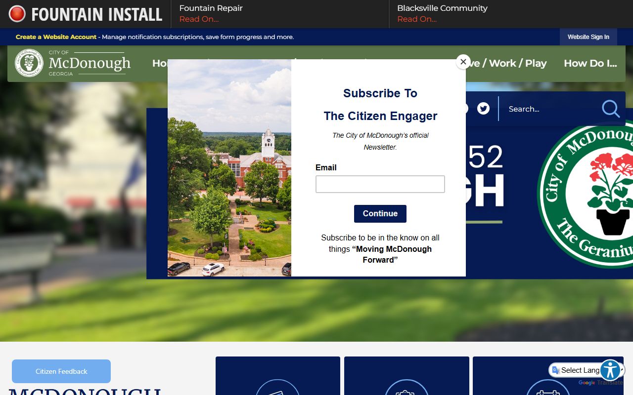 McDonough city website for felony records information