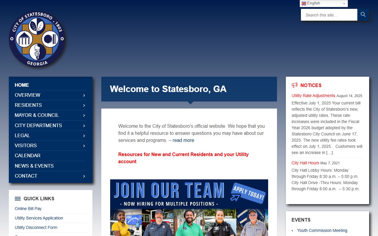Statesboro city website for felony record information
