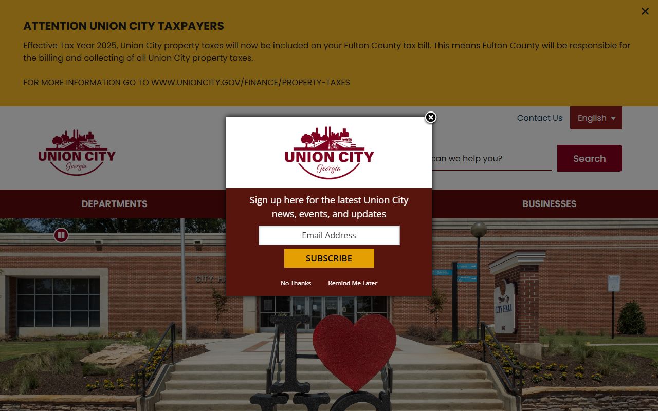 Union City website for felony record information