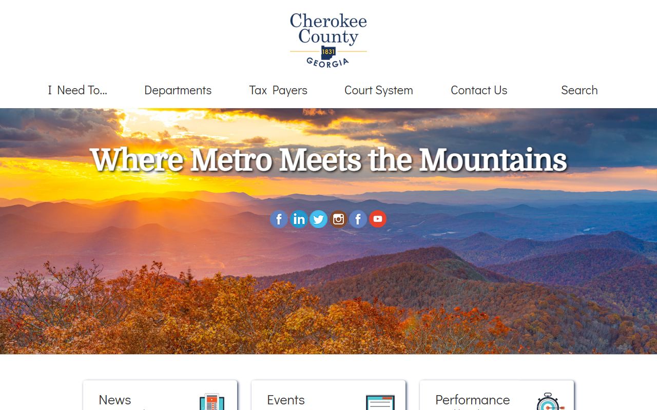 Cherokee County government website for felony records