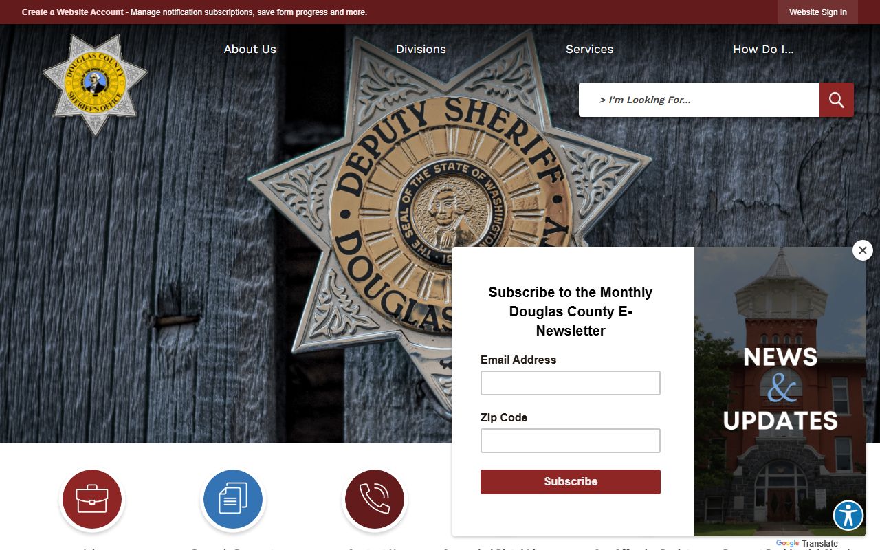 Douglas County Sheriff's Office website for felony records