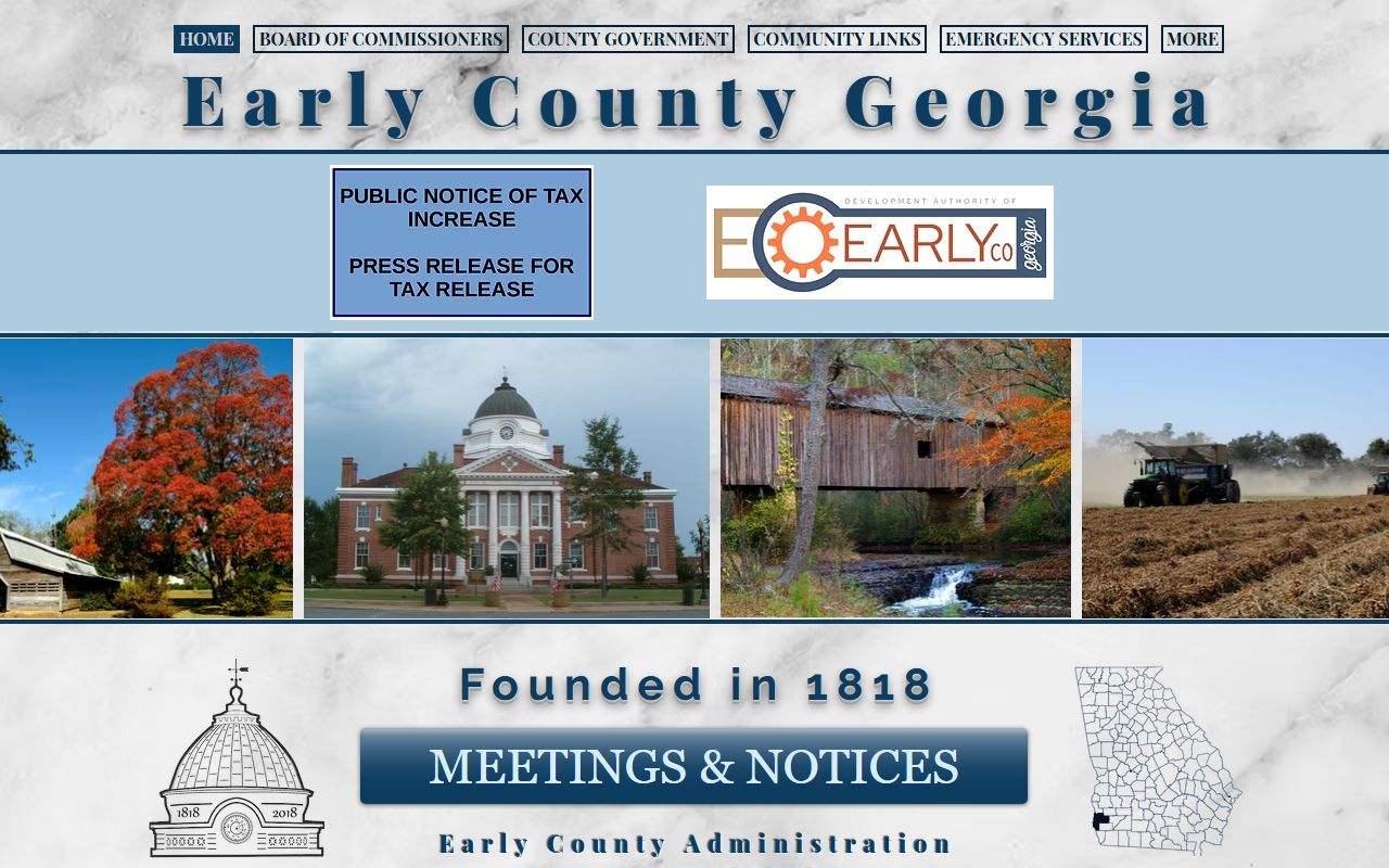 Early County government website for felony records