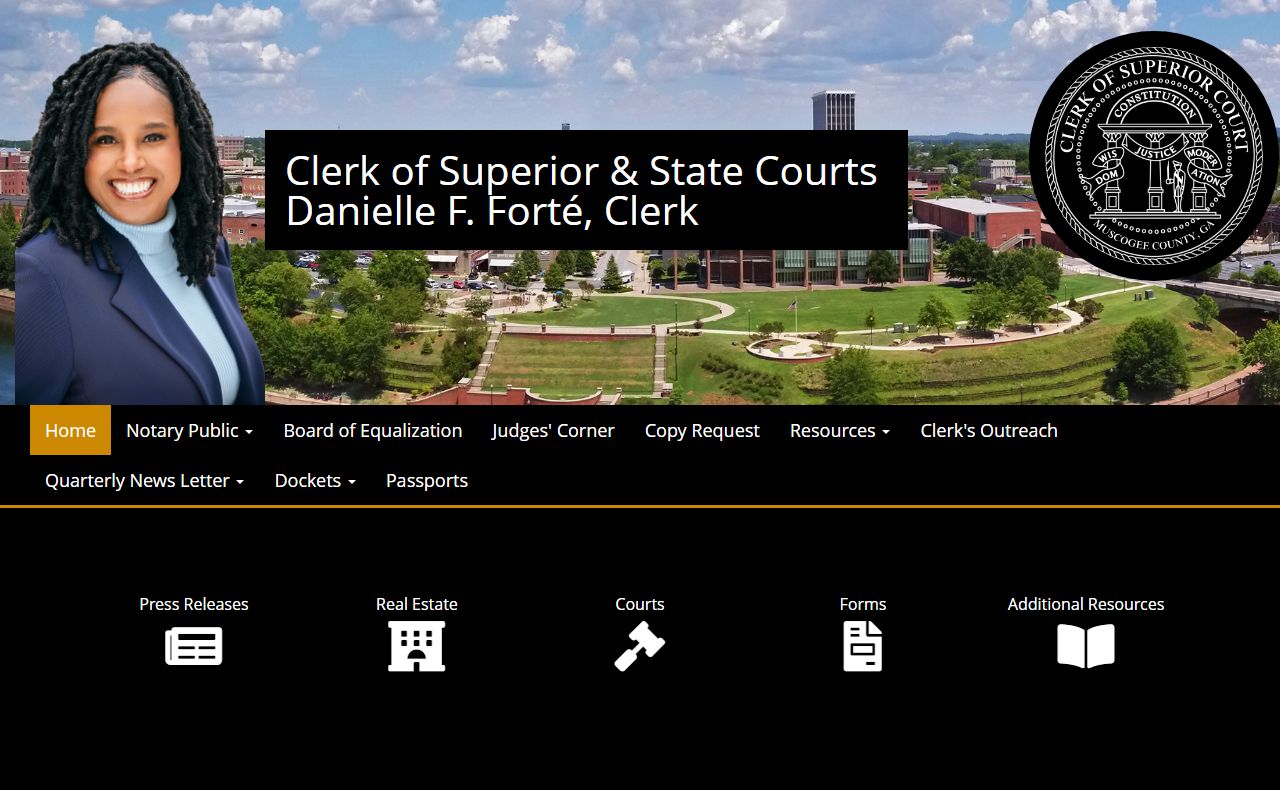 Muscogee County Courts website for felony records
