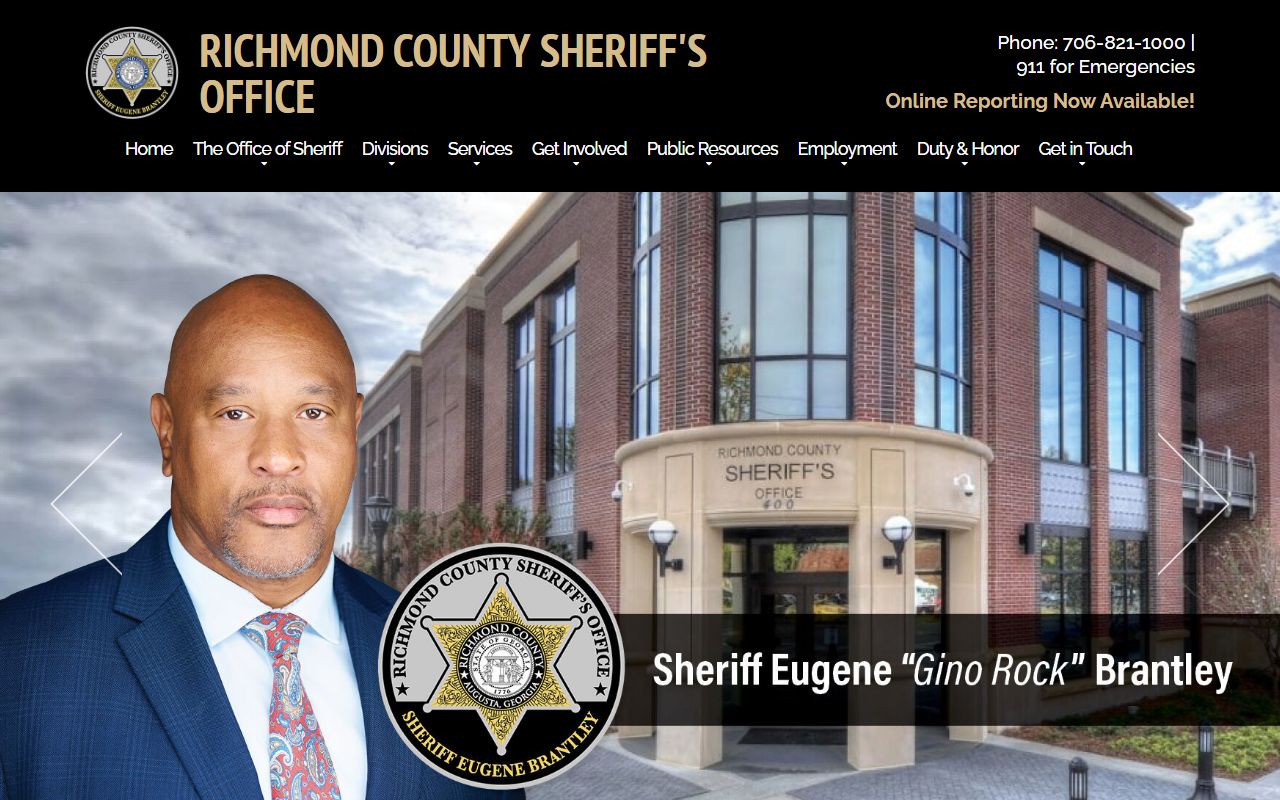 Richmond County Sheriff's Office website for felony record searches